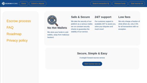 screenshot of EscrowMyCoins Escrow | 
Need a privacy escrow? We got your back! - escrowwxatqjc4ngov3dxtmemwmeeh65mri6suicjxzcuj2g525xgwyd.onion