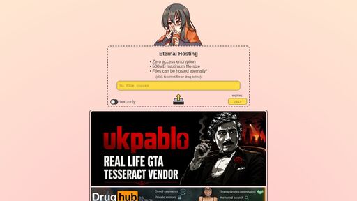 screenshot of Eternal Hosting - eternalcqkknrq3fs3felanvtnu5gkm34hjiqslsbhsbkulp3ap5k6yd.onion