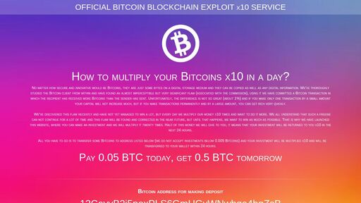 screenshot of EXPLOIT BITCOIN x10 SERVICE -Official blockchain Exploit! ®2020 - http://rfhz3vrzxgaqvs2xv26igj7edwspks45w7qtdu66i66fxdxl2fuiahyd.onion