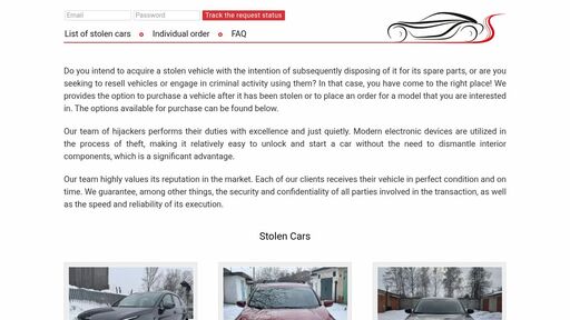 screenshot of Export of stolen cars and custom car theft - cars4x4noy5z3hoq5ggwsovel46ao2ejieu7gfpr5cqqecqzku4lmoid.onion