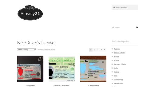 screenshot of Fake Driver's License ⋆ Buy Fake ID - Already21 - fakeidagelpcldqjkx7f5isgdxn3qts53zsxea5f6yxvasdaryigcuyd.onion