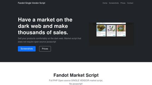 screenshot of Fandot PHP Market Script - jx57gslkiwi2sxqv5m6kcytssd75tbakzx2fj76yx7gjnvuafje4plqd.onion