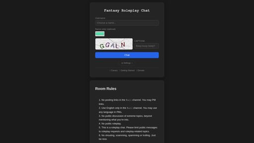 screenshot of Fantasy Roleplay Chat - http://roleplay3zofkrw3m6z2wyvuxwdvccj5besxqxi2rzjn7xd2u46qz5qd.onion