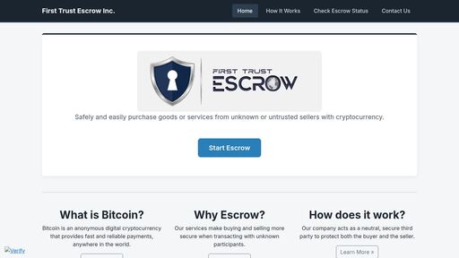 screenshot of First Trust Escrow Inc. - How It Works - http://escrowaxb4uudqxyyaeu4qrx2k73nvttdg23zbaaswxsrkbrqgbaylad.onion/how.html