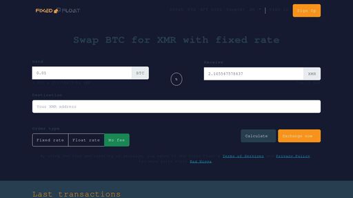 screenshot of FixedFloat | Instant cryptocurrency exchange. - http://fixedfl2oqdevlahgzpgs7udmcs5xuam3ur5c4ayviazcm6kmbmw67ad.onion/exchange/eth-to-btc