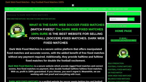screenshot of FOOTBALL FIXED MATCHES - fixed3ds5yea6jof4oi4zzteaz3aqosoddbwem2vehykhenvyfqyr4id.onion