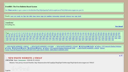 screenshot of FreeBBS - The Free Bulletin Board System - freebbs2dwn7bay3hljm5pqs5qn7tot6clwouqdnvueozf7bt3y5ldid.onion