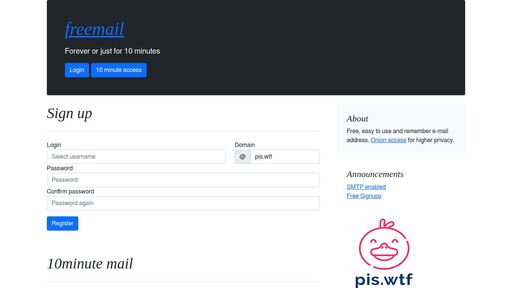 screenshot of freemail & URL Shortner - http://freemaild77oyjrldgjyqrdyfhald5jshrfopfl54naflibq7yupalqd.onion/privacy