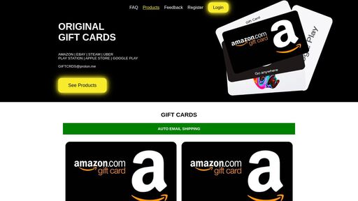 screenshot of GIFT CARDS - OGC - pao6guajnyd6rmhx56toxdcduhthc4wc3prb3evbzybai6iado7df6ad.onion