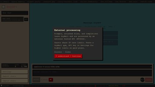 screenshot of GoyGPT - 2tjlnz6fyahoripvpnbbykwyojrgf4dqq5tfltcrgz4namntfgkdjrad.onion