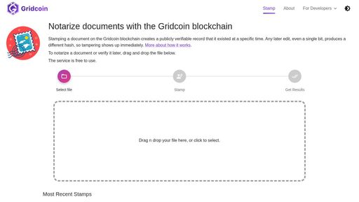screenshot of Gridcoin blockchain stamping - http://u4embjw2uzwpdubgm72ywbmixte4kqgwurc4r4rp6elhlokutdfsy4id.onion