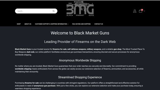 screenshot of Guns for Sale | Black Market Guns - Dark Web - Online Gun Store - bmguns7xglvmnlnz5nd543dczp3fnsfd6jecwpjomvhov4dn4ikxmqyd.onion