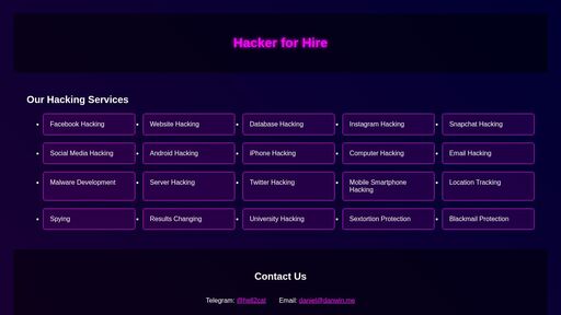 screenshot of Hacker for Hire - Premium Hacking Services - z4frkz77naesqspt4jeisbli22s27vm2ysf3hdeyoq3ylav5oof3trqd.onion