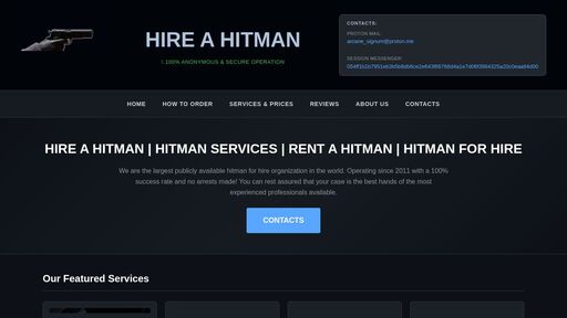 screenshot of HIRE A HITMAN | HITMAN FOR HIRE | Arcane Service - bvefm43bstxjj6bul3l4g6nyqn6urct3rrzsswguvwbqyxuxffebvpid.onion