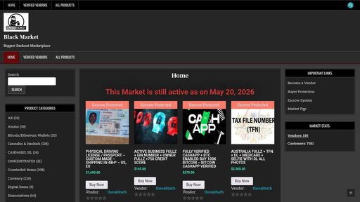 screenshot of ⭐⭐⭐⭐Home - Black Market ⭐⭐⭐⭐ - e44trjrqlymvn7ifn77czuo3ksbmkm6257p3a4qgxkhp7fexh6h7idyd.onion