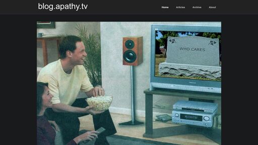 screenshot of Home | blog.apathy.tv - apathyrcsqlcrvsq32sdymfljt6ygo66boekw2rhpydqancgafvmdlid.onion