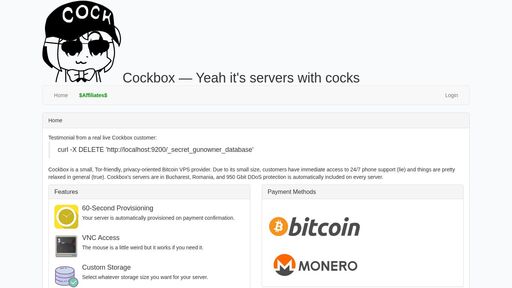 screenshot of Home — Cockbox VPS Hosting [ VPS , SSH , Dedicated Servers ] - iw4pw5oafcur7s5prwba7c4rqopjuqmzrtmfuthlxpcuqma6gnvqkhad.onion