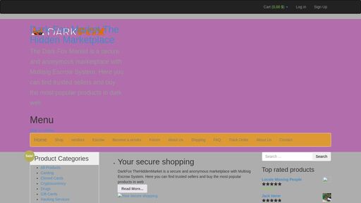 screenshot of Home - Dark Fox Market The Hidden Marketplace - http://moneybahbkzqner2efp4tg2ev73mxt5amkjadyxkhnndz6gmwz7ttoqd.onion