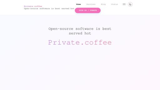 screenshot of Home

    - Private.coffee - coffee2m3bjsrrqqycx6ghkxrnejl2q6nl7pjw2j4clchjj6uk5zozad.onion