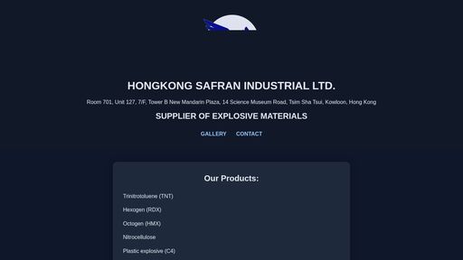 screenshot of HONGKONG SAFRAN INDUSTRIAL LTD. - http://ji7wx256khw3xhbgzr5sokmskydnoyjonedqkltsjpxhbnzgc6rt3oad.onion
