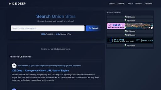 screenshot of ICE Deep Search Engine - icedeep7247jzmul3jrnxj27pgpyafcvlxqtroedqdwg4oyw4ke2p2yd.onion