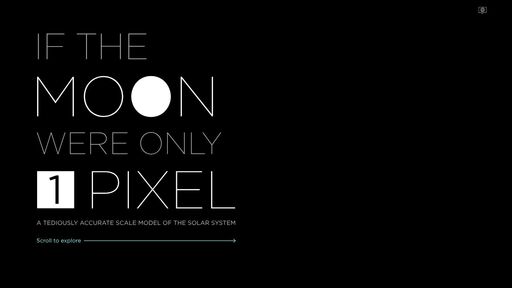 screenshot of If the Moon Were Only 1 Pixel - A tediously accurate map of the solar system - space7vwafz7acpuxui43qcqmzfmlmljmsnmwoedwkbidspio2xt3iqd.onion