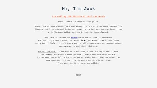 screenshot of I’m Jack. - jack3vk4wj6hyninkibnolvu644sxov2izwwt2orxqqocxxybutn7dqd.onion