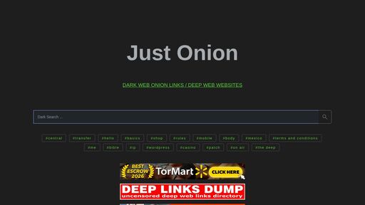 screenshot of Just Onion - Deepweb / Darknet directory - justdirs5iebdkegiwbp3k6vwgwyr5mce7pztld23hlluy22ox4r3iad.onion