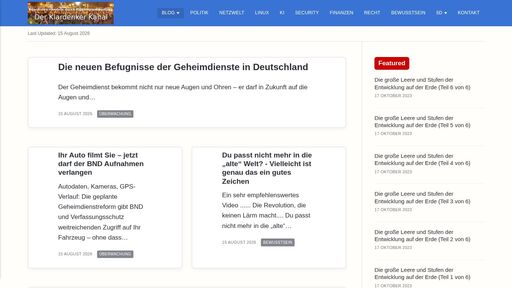 screenshot of Klardenker Kanal - blbrst7devpxefa54pcdjqwbqyvljkcgyugrtnasc5frhxuap3v6vxqd.onion