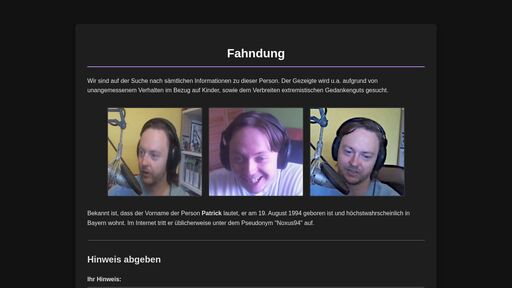 screenshot of KOPFGELD: Wer kennt diesen Mann? 🕵️‍♂️🔎 - kpfgldfrzoxvmbu77i7kqzwl7ehgaohbwmm2ftqamzzv4p6uqsh7p2qd.onion