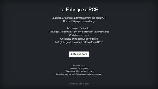 screenshot of La Fabrique à PCR - http://4dlwjdlcr6fewjmwrc6dspxwig7xxrly6qfbbh73mlehahucr4epklad.onion