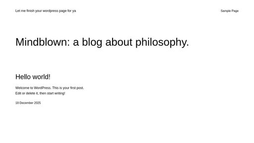 screenshot of Let me finish your wordpress page for ya - 7lr3qesl33taef72vwrigc5ibq6jwcumr5pjich2eqn35js2rxew2hqd.onion