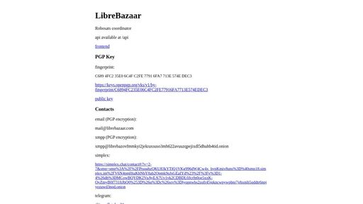 screenshot of LibreBazaar - http://librebazovfmmkyi2jekraxsuso3mh622avuuzqpejixdl5dhuhb4tid.onion