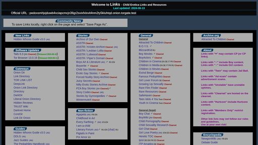 screenshot of Links | index - http://pedoxsmhjvjduwb4xciapcmcjn36gr2svixfxlxvit4nm2ty5kluhtqd.onion