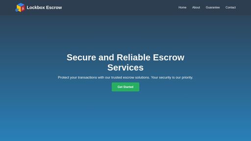 screenshot of Lockbox Escrow - Secure Transactions - escrowca36om7t6dll3ovq4y2nfkwqiwdwok2l35hulx6vtfsf7o2xqd.onion