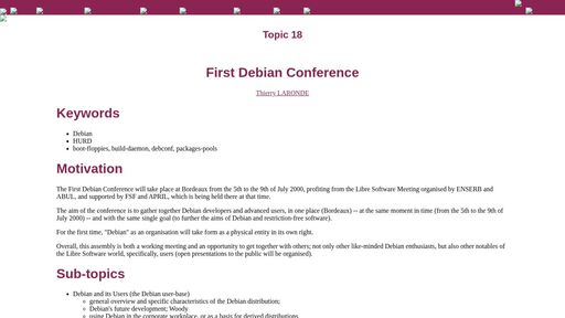 screenshot of LSM - Topic 18 - First Debian Conference - s36sir2fpydvcpon3bb5oz3jghjqci3mn7z26cza5x5b4il2izrybsqd.onion