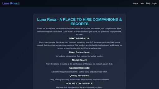 screenshot of Luna Rosa | Hire Escorts 🌹 - jkdylpfwsgssdxv4jjf6zqstrmz7wudvfqqtdpnf27bpjuoi6qb4ucid.onion