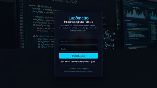 screenshot of Lupômetro - Inteligência de Dados Públicos - ty3cslhycn7elvur4v7dyp37dn7t5lgv3bvkigchcma5rhdjezcqxaid.onion