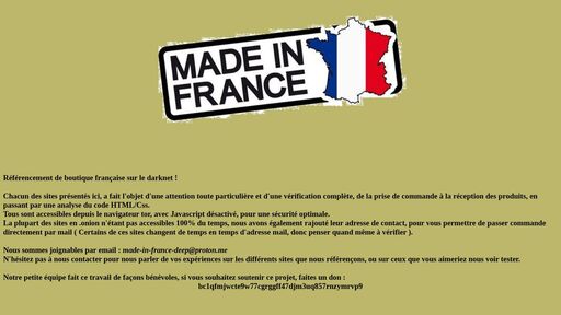 screenshot of Made in France | Liste de sites Français - ihbmldq3qq7nydln4icmrbmjwubyexw2abr4zjxbde5h4hdxgwbeo2id.onion
