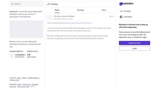 screenshot of Mamot - Le Mastodon de La Quadrature du Net - mamoteqvcadrmfs6ryykna4wpxhtsuzbpt4z7lxnqvx3qtse5xmk2fqd.onion