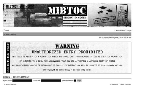 screenshot of MIBTOC - UFO RESEARCH - Index page - v6xisryosn2n5rq7xma2277rzd6yihxqn5bd5vnqeb57qvsfvog4noyd.onion