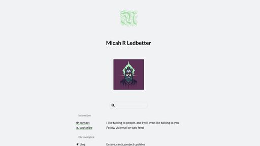 screenshot of Micah R Ledbetter - mgv3s6mkbisnggxz5xg3f75vkch67qmj5fkw5yaaazztaqofmgplddad.onion
