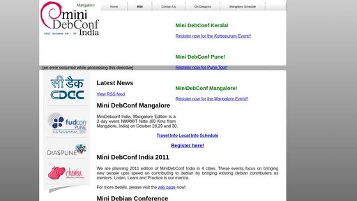 screenshot of Mini DebConf India 2011 - fgwzchg2oxrllptbdc6cj6gzsbemgljajbssut2h4qcevgmi2iqa3zqd.onion