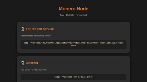 screenshot of Monero (XMR) node - xmrnodei64luhuwm4qfi7jga2k3tdpy7l2ovbledihfjgt2xvvw3paad.onion