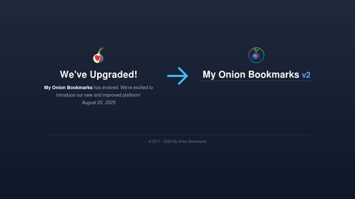 screenshot of My Onion Bookmarks - We've Moved! - http://7fc532c5lvbky6lxlt3gxnbj67gqmpzym2rowtekllgypyprbjxfiiad.onion