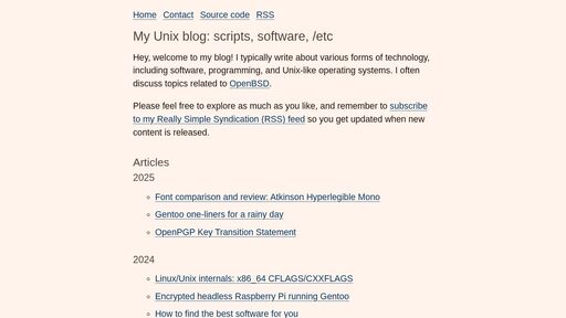 screenshot of My Unix blog: scripts, software, /etc — anthesis - http://jentyxddh2rf47gd3e43kuebyn2xsv6h72gzh46oe4rxyovvm7xe5ead.onion