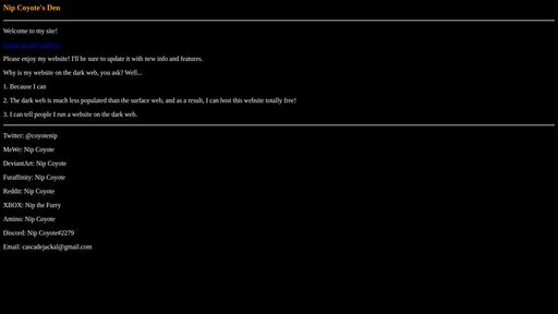 screenshot of NC's Den - mis4b432cti5bqw35ujb2wxk6ir4fkcqnjgqzsznzd7c773lav7pudyd.onion