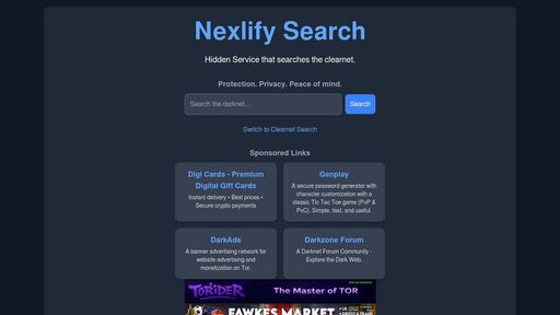 screenshot of Nexlify - Search the Web - supazdvv5w6oyp427ts63labakkf3n64d6kr2qqoe6xgigvppa3kbtid.onion