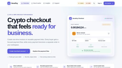 screenshot of NovaPay — Crypto checkout for business - novapayobldyz67xye6gjap5q3iejpkyole4txvx25sugl5gtakfgtqd.onion