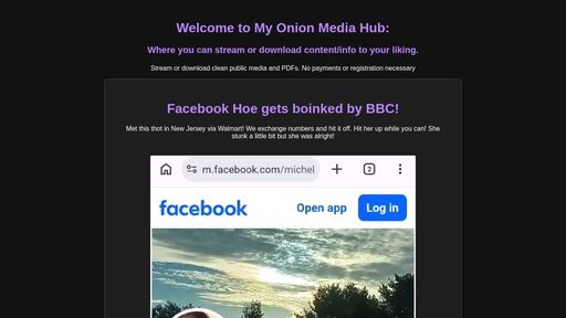 screenshot of Onion Media Hub - http://543l6jbzlwu4kizanyrpywcmmqqrotq6k5ftmcexn3kgcixrqdhmcmyd.onion